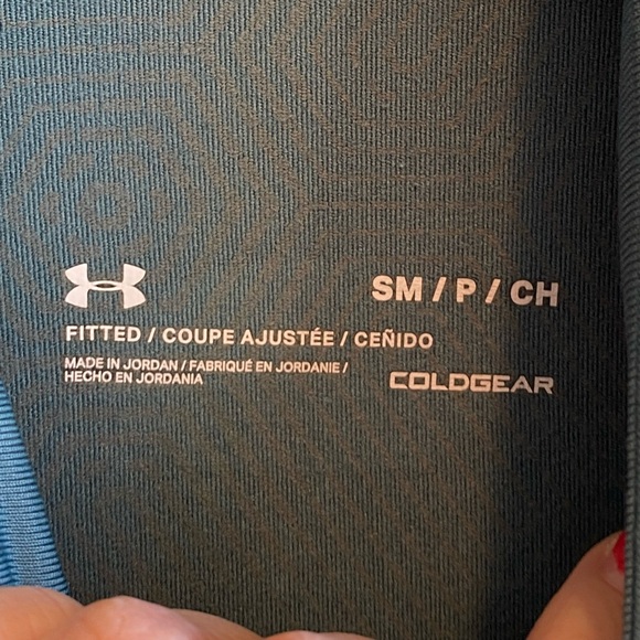 Under Armor ColdGear Authentics Mock Neck Size Small Green & Black Top/Baselayer - Picture 5 of 12